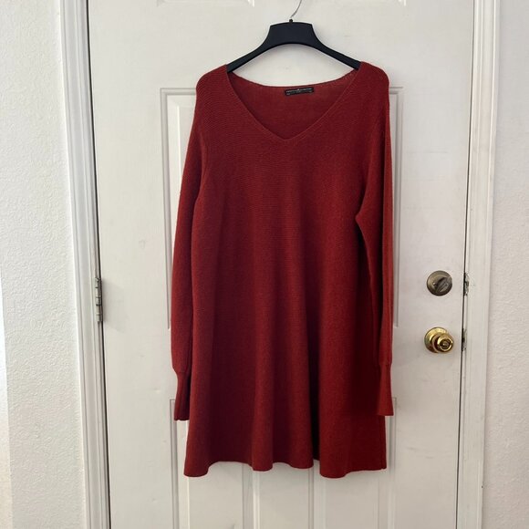 Peruvian Connection Red Plus-Size Royal Alpaca Knit Minimalist Dress Sz XXL - Picture 1 of 9